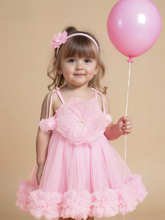 Baby Pink Floral Frock