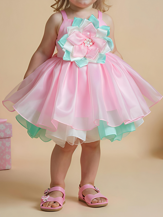 Pink & Green Floral Frock