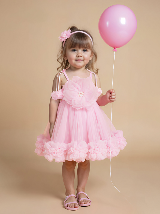 Baby Pink Floral Frock