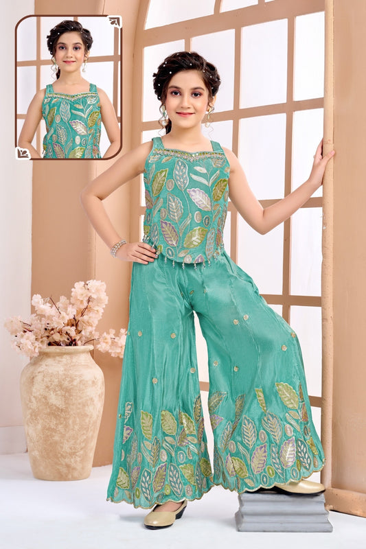 Girls Printed Top with Palazzos