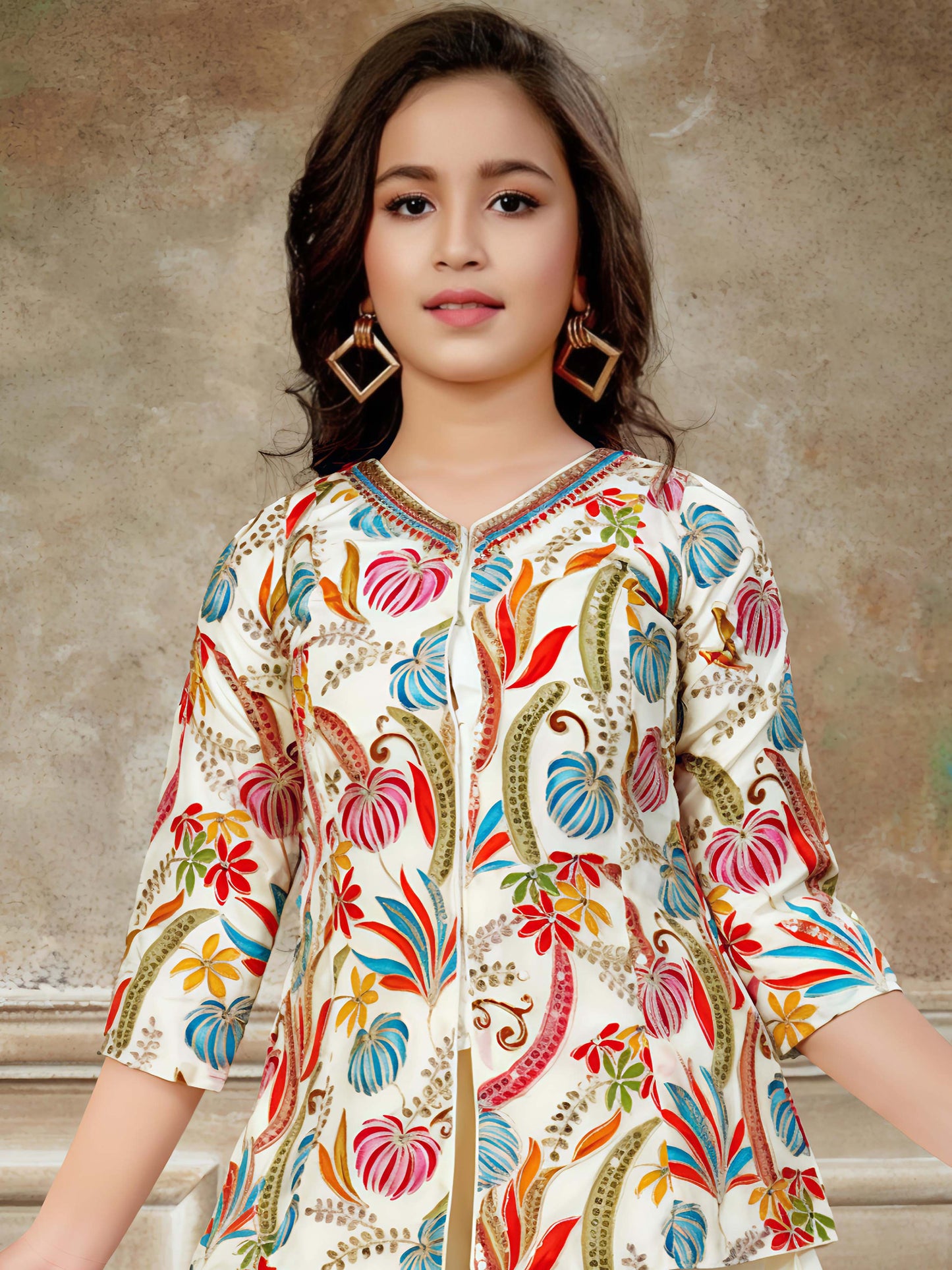 Festive Bloom Girls Palazzo Set