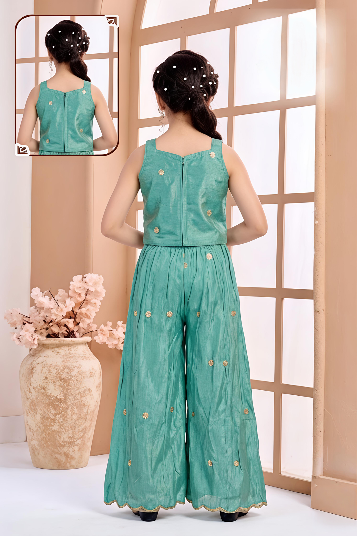 Girls Printed Top with Palazzos