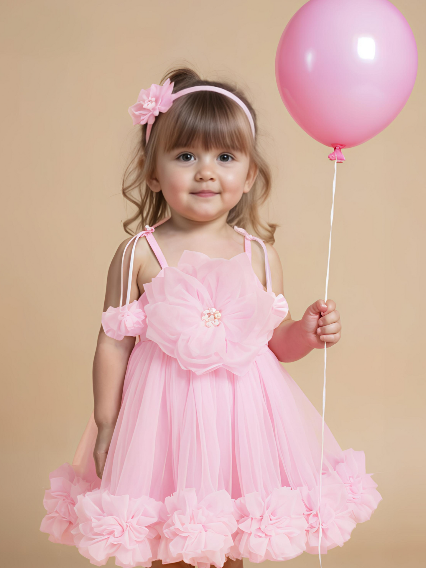 Baby Pink Floral Frock
