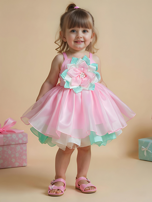 Pink & Green Floral Frock